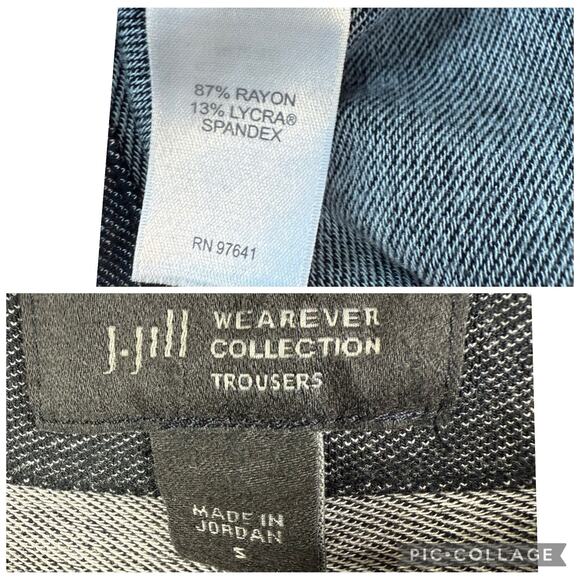 J. Jill Wearever Collection Refined Woven Trousers Small Stretch Heathered Black - Picture 9 of 12